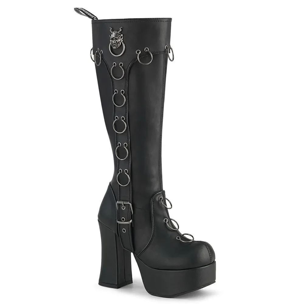 Demonia DoorKnocker Knee High Platform Boots